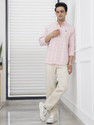 RED TAPE Men Checkered Casual Pink Shirt