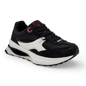 Red Tape Mens Sneakers Black Pu Mesh