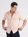 RED TAPE Men Self Design Formal Pink