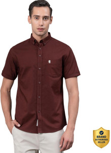 RED TAPE Men Solid Casual Maroon Shirt