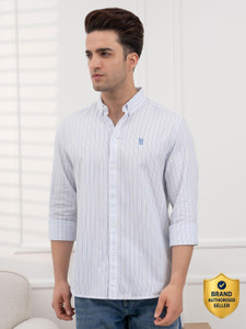 RED TAPE Men Striped Casual Blue Shirt
