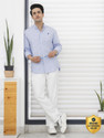 RED TAPE Men Striped Casual Blue Shirt