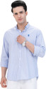 RED TAPE Men Striped Casual Blue Shirt