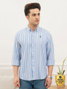 RED TAPE Men Striped Casual Blue Shirt