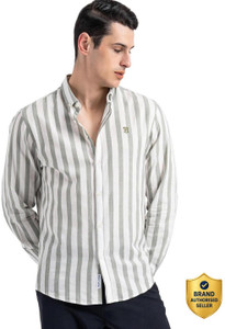 RED TAPE Men Striped Casual Green Shirt