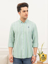 RED TAPE Men Striped Casual Green Shirt