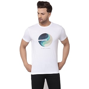 Red Tape Men White Printed T-Shirt