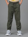 RED TAPE Boys Regular Fit Green Cotton Blend Trousers