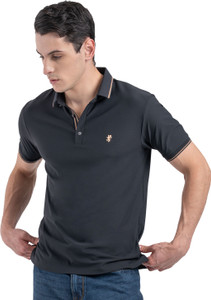 RED TAPE Solid Men Polo Neck Grey