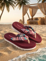RED TAPE Women Flip Flops Maroon 8