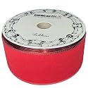 Red Velvet Wired Ribbon - 2 1/2" x 25 Yards, Memorial Day, 4th of July, America 250, Wedding Decor, Gift Wrap, Bows, Crafts, Birthday, DIY, Decoration, Fundraiser, Grand Opening, Veterans Day