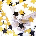 300pcs Black White Gold Confetti,Glitter Paper decor Twinkle Little Star Table Confetti,Birthday Graduation 2026 Fathers Day Wedding Baby Shower Party Decorations Circle Dots Lasting Surprise