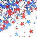 Red White Blue Star Glitter Confetti - Star Confetti for 4th of July Independence Day, Patriotic Party Decorations, Glitter Confettis for Table Centerpieces
