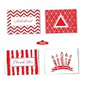 Red and White notecards |Sorority Inspired | Thank you, Birthday and Sisterhood greeting card