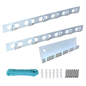 red wind 1 wall holder_2 ceiling holders and screws kit for ceiling clothes hanger with a cloth hanging rope rwddc8