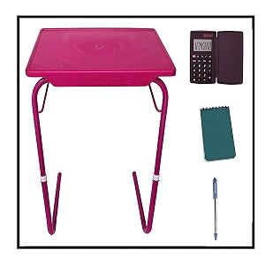 red wind universal adjustable table matelaptop table matecup holder pink color with free calculatorspiral bookpen rw17