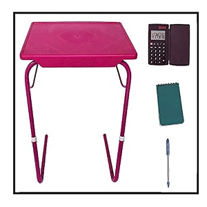 red wind universal adjustable table matelaptop table matecup holder pink color with free calculatorspiral bookpen rw17