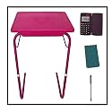 RED WIND Universal Adjustable Table Mate/Laptop Table Mate/Cup Holder Pink Color with Free Calculator,Spiral Book,Pen RW:17