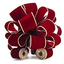 Red Wine Velvet Christmas Tree Topper Bow 11" with 4 Ribbon Streamers x 3 Yards Long Each for Holidy Elegant Fancy Home Décor Indoor