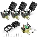 RED WOLF (30A 4PCS) DC 12V-24V Automatic Reset Circuit Breaker #10-32 Stud Bolt Type Circuit Breaker with Metal Fuse Housing Pre-Trimmed Cover Reusable for Boat Marine Trolling Motor RV Battery System