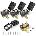 RED WOLF (40A 4PCS) DC 12V-24V Automatic Reset Circuit Breaker #10-32 Studs with Metal Fuse Housing Pre-Trimmed Cover Reusable for Trolling Motor Marine ATV Boat RV Automotive Battery Solar System