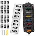 RED WOLF Car 8-Way Blade Fuse Block Box Standard Circuit Fuses for Boat Marine Auto RV Car Trailer Truck SUV Power Distribution Panel Damp-Proof Cover DC 10-32V, Waterproof