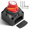RED WOLF On-Off Battery Disconnect Switch DC 12V-48V 275A, Heavy Duty Marine Battery Power Cut Master Switch Disconnect Isolator Ignition Protected for Automotive RV Marine Battery Kill