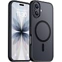 Red2Fire Designed for iPhone 17 Case Magnetic, (Compatible with MagSafe) (Military Grade Drop Protection) Translucent Matte Shockproof Phone Case for iPhone 17 6.3"-Black