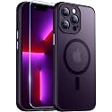 Red2Fire Magnetic for iPhone 13 Pro Max Case,Upgraded Full Camera Protection,Compatible with Magsafe,Shockproof Protective Translucent Matte Phone Case for iPhone 13 Pro Max - Deep Purple