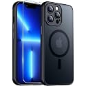 Red2Fire Magnetic for iPhone 13 Pro Max Case,Upgraded Full Camera Protection,Compatible with Magsafe,Shockproof Protective Translucent Matte Phone Case for iPhone 13 Pro Max - Black