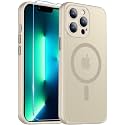 Red2Fire Magnetic for iPhone 13 Pro Max Case,Upgraded Full Camera Protection,Compatible with Magsafe,Shockproof Protective Translucent Matte Phone Case for iPhone 13 Pro Max - Grey
