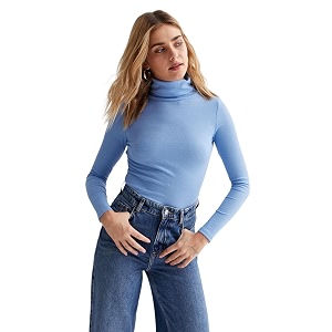 womens turtle neck full sleeve ribbed top