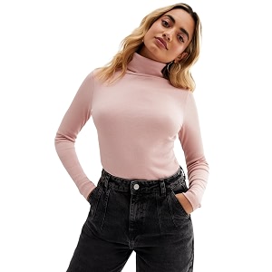 womens turtle neck full sleeve ribbed top