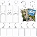 REDANHA 12pcs Acrylic Photo Frame Keychain Holder 2 x 3 In Picture Insert Blank Keyring Clear Picture Holder for DIY Craft