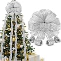 Redbaker 9ft Large Christmas Tree Topper Bows Xmas Treetop Ribbons Gift for Holiday Family Party Indoor Outdoor Decor