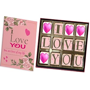 redbakersin i love you 12 chocolate gift box amp greeting card combo lovofmylife 180 gram