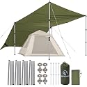 REDCAMP 10x17ft Large Waterproof Camping Tarp with 4 Adjustable Poles
