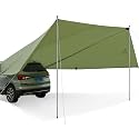 REDCAMP 19x17ft Waterproof Car Awning with 2 Tarp Pole &amp; 2 Suction Cup Hook