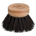 Redecker Dish Brush Replacement Head, Horsehair, 1-1/2 Inch Round – Soft Wooden Brush Head for Delicate Dishwashing, Made in Germany