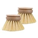 Redecker Dish Brush Replacement Heads, Tampico Fiber, 1-1/2 Inch Round, 2 Pack – Wooden Brush Refills for Everyday Dishwashing, Made in Germany