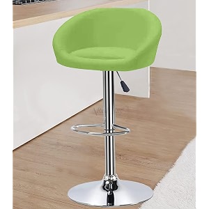 redefine crystal creek bling modern hexa pu leather adjustable swivel bar stools with back set of 1 armless hydraulic kitchen counter height bar chair for cafeteria dining pubs green