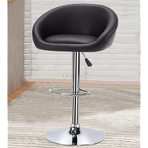 redefine crystal creek bling modern hexa pu leather adjustable swivel bar stools with back set of 1 armless hydraulic kitchen counter height bar chair for cafeteria dining pubs black