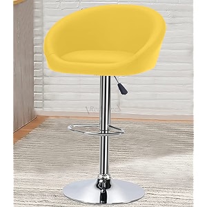 redefine crystal creek bling modern hexa pu leather adjustable swivel bar stools with back set of 1 armless hydraulic kitchen counter height bar chair for cafeteria dining pubs yellow