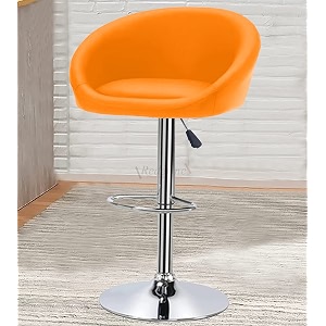 redefine crystal creek bling modern hexa pu leather adjustable swivel bar stools with back set of 1 armless hydraulic kitchen counter height bar chair for cafeteria dining pubs orange