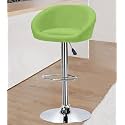 Redefine Crystal Creek® Bling Modern Hexa PU Leather Adjustable Swivel Bar Stools with Back, Set of 1, Armless Hydraulic Kitchen Counter Height Bar Chair for Cafeteria Dining Pubs (Green)