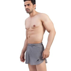 redesign mens 334 ultra running marathon split shorts with inner mesh liner large foggy grey