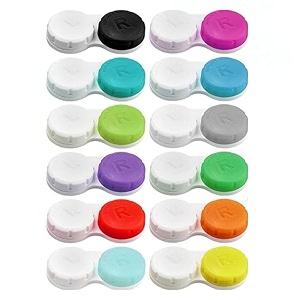 redex anti bacteria multicolour contact lens cases and lens applicators tweezer  lens case storage boxholder travel lens case kit- pack of 12