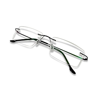 redex rectangle stylish rimless eye wear frame for unisex