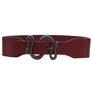 redhorns snake buckle design elastic fabric waist belt for women dresses stretchy wide ladies belt for saree girls jeans - free size ld125