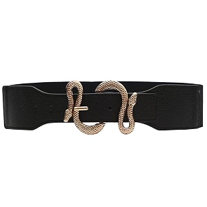 redhorns snake buckle design elastic fabric waist belt for women dresses stretchy wide ladies belt for saree girls jeans - free size ld125